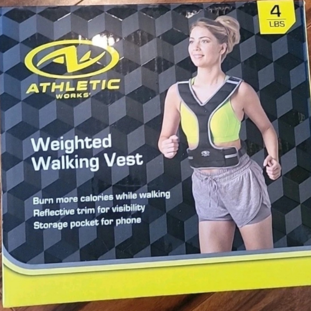 Athletic Works Neon Yellow and Black Weighted Walking Vest